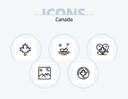 pack d'icônes canada line 5 conception d'icônes. l'automne. feuille. feuille. Canada. drapeau vecteur