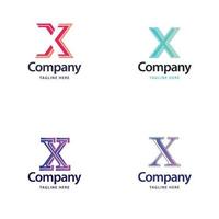 lettre x grand logo pack design création de logos modernes créatifs pour votre entreprise vecteur