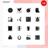 pack d'icônes vectorielles de stock de 16 signes et symboles de ligne pour les dispositifs de vacances de gadget de souris éléments de conception vectoriels modifiables par tuyau vecteur