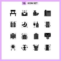 16 icônes créatives signes et symboles modernes de l'automne contactez-nous technologie contact appel éléments de conception vectoriels modifiables vecteur