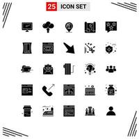 25 icônes créatives signes et symboles modernes de carte de points télécharger emplacement nation éléments de conception vectoriels modifiables vecteur