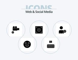 pack d'icônes glyphe web et médias sociaux 5 conception d'icônes. homme . vidéo. appareil photo . vecteur