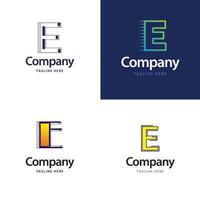 lettre e grand logo pack design création de logos modernes créatifs pour votre entreprise vecteur