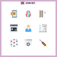 9 icônes créatives signes et symboles modernes de l'utilisateur administrateur escalier conception web éléments de conception vectoriels modifiables vecteur