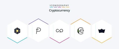 pack d'icônes de 25 lignes remplies de crypto-monnaie, y compris la pièce. crypto-monnaie. contrepartie. crypto. pièce de terre vecteur