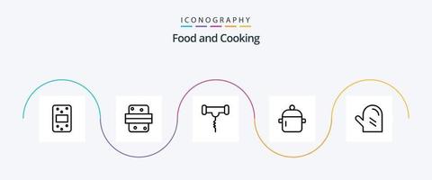 pack d'icônes de la ligne alimentaire 5, y compris la boisson. cuisine. boire. nourriture. cuisine vecteur