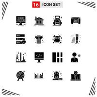 16 icônes créatives signes et symboles modernes de screencinema affichent des éléments de conception vectoriels modifiables d'haltères de cinématographie fédérale vecteur