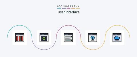 ligne d'interface utilisateur remplie de 5 icônes plates, y compris l'interface. la communication. utilisateur. utilisateur. héros vecteur