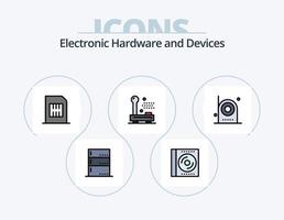 ligne d'appareils rempli pack d'icônes 5 conception d'icônes. Bluetooth. la télé. dispositifs. La technologie. dispositifs vecteur