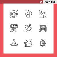 9 icônes créatives signes et symboles modernes des sentiments de clic à la main acheter des éléments de conception vectoriels modifiables du crâne vecteur