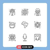 9 icônes créatives signes et symboles modernes des éléments de conception vectoriels modifiables jour de la carte seo jour du brésil vecteur