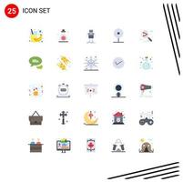 ensemble de 25 symboles d'icônes d'interface utilisateur modernes signes pour jouer cctv enfant caméra bot éléments de conception vectoriels modifiables vecteur