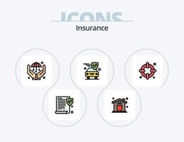 pack d'icônes remplies de ligne d'assurance 5 conception d'icônes. . Assurance. protection. mains. protection vecteur