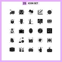 25 icônes créatives signes et symboles modernes du cosmos document conception en ligne fête des pères éléments de conception vectoriels modifiables vecteur