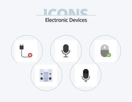 appareils icône plate pack 5 conception d'icônes. gadget. connecté. dispositifs. des ordinateurs. microphone vecteur