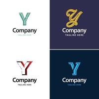 lettre y grand logo pack design création de logos modernes créatifs pour votre entreprise vecteur