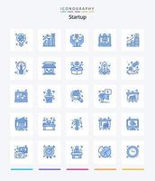 pack d'icônes bleues de démarrage créatif 25 telles que l'augmentation. Commencez. croissance. accélérer. augmenter vecteur