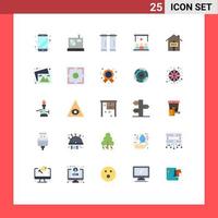 25 icônes créatives signes et symboles modernes de rideaux de maison vendus didacticiel utilisateur éléments de conception vectoriels modifiables vecteur