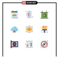 ensemble de 9 symboles d'icônes d'interface utilisateur modernes signes pour la production de sports d'affaires modernes éléments de conception vectoriels modifiables pour les yeux vecteur
