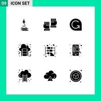 pack d'icônes vectorielles stock de 9 signes et symboles de ligne pour abacus film sport clip de film crypto monnaie éléments de conception vectoriels modifiables vecteur
