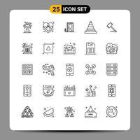 concept de 25 lignes pour sites Web mobiles et applications action en justice outils fermés construction éléments de conception vectoriels modifiables vecteur