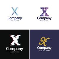 lettre x grand logo pack design création de logos modernes créatifs pour votre entreprise vecteur