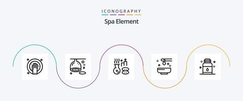 pack d'icônes de la ligne 5 de l'élément spa, y compris les cheveux. spa. beauté. pétrole. beauté vecteur