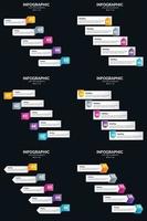 vecteur 6 infographie pack présentation modèle de diapositive 5 étapes cycle diagrammes et chronologies