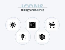 pack d'icônes de glyphe de biologie 5 conception d'icônes. . hôpital. cellule. lit. travers de porc vecteur