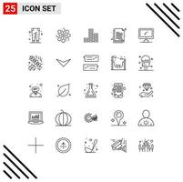 25 icônes créatives signes et symboles modernes de la recherche informatique nature papier multimédia éléments de conception vectoriels modifiables vecteur