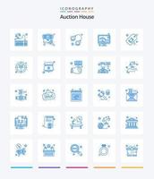 vente aux enchères créative 25 pack d'icônes bleues telles que la cour. enchère. essai. offre d'achat. loi vecteur