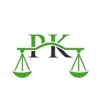 lettre pk création de logo de cabinet d'avocats pour avocat, justice, avocat, juridique, service d'avocat, cabinet d'avocats, échelle, cabinet d'avocats, avocat d'entreprise vecteur