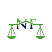 lettre nf création de logo de cabinet d'avocats pour avocat, justice, avocat, juridique, service d'avocat, cabinet d'avocats, échelle, cabinet d'avocats, avocat d'entreprise vecteur