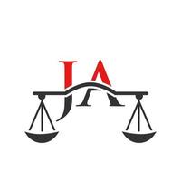 lettre ja création de logo de cabinet d'avocats pour avocat, justice, avocat, juridique, service d'avocat, cabinet d'avocats, échelle, cabinet d'avocats, avocat d'entreprise vecteur