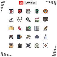 pack d'icônes vectorielles stock de 25 signes et symboles de ligne pour les éléments de conception vectorielle modifiables de l'interface de fichier utilisateur de l'ordinateur vecteur