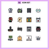 16 icônes créatives signes et symboles modernes de vue galsses arts serveur web éléments de conception vectoriels créatifs modifiables vecteur