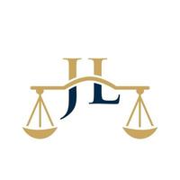lettre jl création de logo de cabinet d'avocats pour avocat, justice, avocat, juridique, service d'avocat, cabinet d'avocats, échelle, cabinet d'avocats, avocat d'entreprise vecteur