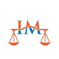 lettre im création de logo de cabinet d'avocats pour avocat, justice, avocat, juridique, service d'avocat, cabinet d'avocats, échelle, cabinet d'avocats, avocat d'entreprise vecteur