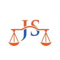 lettre js création de logo de cabinet d'avocats pour avocat, justice, avocat, juridique, service d'avocat, cabinet d'avocats, échelle, cabinet d'avocats, avocat d'entreprise vecteur