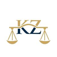 lettre kz création de logo de cabinet d'avocats pour avocat, justice, avocat, juridique, service d'avocat, cabinet d'avocats, échelle, cabinet d'avocats, avocat d'entreprise vecteur