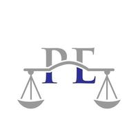 lettre pe création de logo de cabinet d'avocats pour avocat, justice, avocat, juridique, service d'avocat, cabinet d'avocats, échelle, cabinet d'avocats, avocat d'entreprise vecteur