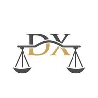 lettre dx création de logo de cabinet d'avocats pour avocat, justice, avocat, juridique, service d'avocat, cabinet d'avocats, échelle, cabinet d'avocats, avocat d'entreprise vecteur