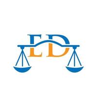 création de logo de cabinet d'avocats lettre ed pour avocat, justice, avocat, juridique, service d'avocat, cabinet d'avocats, échelle, cabinet d'avocats, avocat d'entreprise vecteur