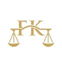 lettre fk création de logo de cabinet d'avocats pour avocat, justice, avocat, juridique, service d'avocat, cabinet d'avocats, échelle, cabinet d'avocats, avocat d'entreprise vecteur