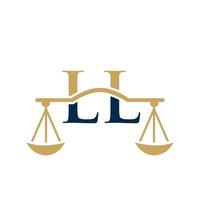 lettre ll création de logo de cabinet d'avocats pour avocat, justice, avocat, juridique, service d'avocat, cabinet d'avocats, échelle, cabinet d'avocats, avocat d'entreprise vecteur