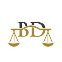 lettre bd création de logo de cabinet d'avocats pour avocat, justice, avocat, juridique, service d'avocat, cabinet d'avocats, échelle, cabinet d'avocats, avocat d'entreprise vecteur