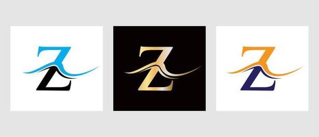 modèle de vecteur de conception de logo lettre monogramme initial z