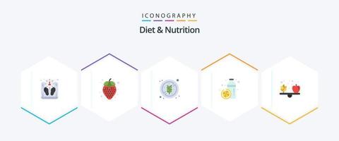 alimentation et nutrition pack de 25 icônes plates, y compris l'alimentation. orange. nourriture. jus. diète vecteur