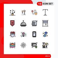 pack d'icônes vectorielles stock de 16 signes et symboles de ligne pour le texte de la tour de soulignement de prix éléments de conception vectoriels créatifs modifiables par ordinateur vecteur