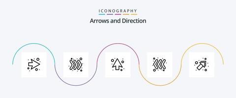 pack d'icônes de ligne de flèche 5 comprenant. droite. en haut. en haut. la gauche vecteur